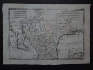 1780 Bonne Atlas Map California - America Mexico Nouvelle Espagne Mexique