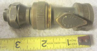 Vintage Unusual Brass Garden Hose Nozzle,  2 Piece,  Water Shut Off Valve,  Spray