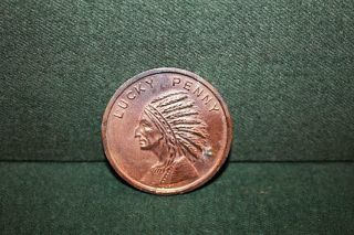 Vintage Indian Head Lucky Penny Chicago Worlds Fair 1833 - 1933 Fort Dearborn - Bl