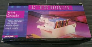 Vintage 3.  5 " Inch Kensiko Floppy Disk Holder Organizer Storage Box