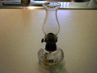Vintage Miniature Acorn Glass Oil Lamp P & A Co.