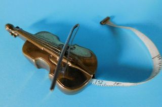 Vintage Violin With Bow Novelty Sewing Tape Measure (in Inches)
