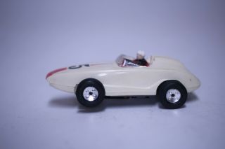 Vintage Ho Scale Aurora Tjet Indy Race Slot Car White