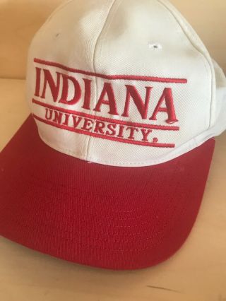 Vintage Indiana University Snapback Hat Cap Red White