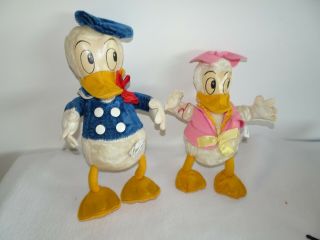 Vintage Walt Disney Gund Manufacturing Donald And Daisy Duck Stuffed Toys