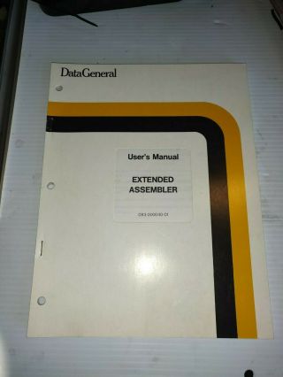 1974 Data General Extended Assembler Rdos Rtos Sos