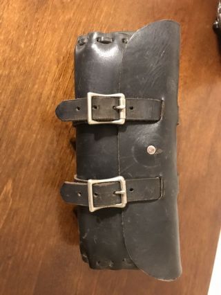 Vintage Leather Tool Bag Pouch Saddle Bag motorcycle Black 3