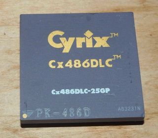 Uncommon Cyrix Cx486dlc - 25gp 25mhz Cpu With Gold Plate