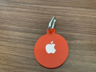 Rare Apple Computer Inc Employee Promo Logo Orange Carabiner Clip Key Fob