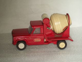 Vintage Red Tonka Dumping Concrete Cement Mixer Truck Pressed Steel Toy 1960 
