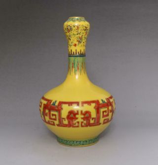 Antique Chinese Porcelain Garlic - Head Famille - Rose Vase Yongzheng Marked