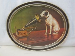 Vintage Rca Victor " His Masters Voice " Nipper Fabcraft Tin Serving Tray B0891