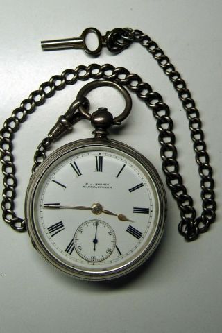 Solid Silver Pocket Watch By Late Victorian Maker H J Norris Of Coventry