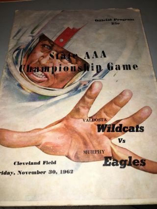 Vintage 1962 Valdosta Wildcats Aaa State Championship Football Program Murphy