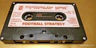 Football Strategy For Atari,  Commodore,  Trs - 80,  Cassette,  Avalon Hill,  Vintage