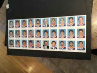 Edmonton Oilers Red Rooster 1984 - 85 Uncut Hockey Sheet Trading Cards Gretzky