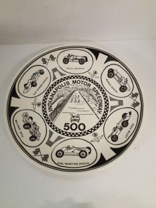 Vintage Indianapolis Motor Speedway 500 Commemorative Dinner Plate 10.  25 "