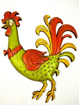 Vintage Retro 1967 Sexton Rooster Cast Metal Wall Art Decoration Hanging Plaque