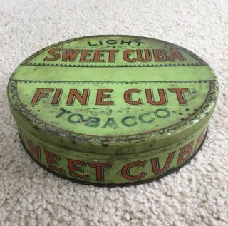 Vintage Sweet Cuba Tobacco Tin - Continental Tobacco Co.  - Made In Usa