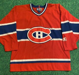 Vintage Montreal Canadiens Starter Red Hockey Jersey Men’s Large Nhl 1990s 90s