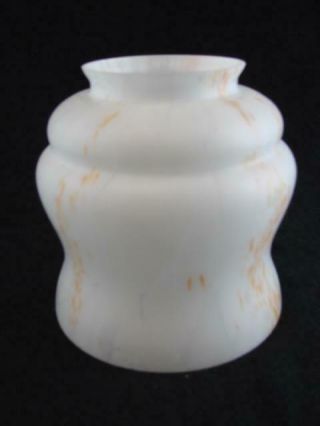 Vintage White And Orange Marbled / Cloud Glass,  Tilley / Gas Lamp Shade