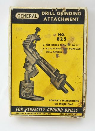 Vintage General Drill Grinding Attachment No.  825 General Hardware Mfg.  Co.