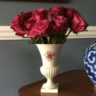 Vintage Lenox ‘rhodora Pink Rose’ 9 - 1/4 " Vase - Urn Shape W/gold Accents