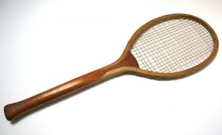 Vintage/antique Wooden Tennis Racket Fantail,  England C 1900