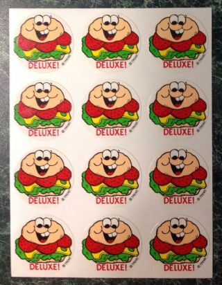 Vtg 1984 Trend Stinky Scratch & Sniff Sticker Sheet Deluxe Salami Scent 80s Rare