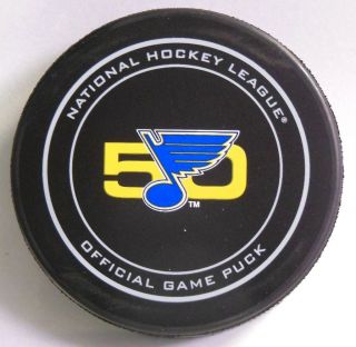 St Louis Blues 50 Years Official Game Puck Nib Nhl 100 Years On Reverse 9900418