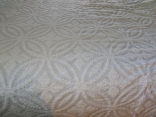 Vintage Chenille White Bedspread Full Size 3