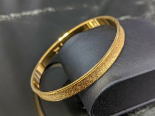 Lovely Vintage Textured Gold - Tone Bangle Bracelet By Trifari Jewellery.