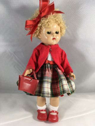 Vintage Plw Ginny In Vogue Tagged Plaid Skirt Dress W - Red Sweater,  Socks & Shoes