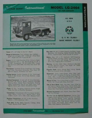 International Little Giant Lg - 2464 1964 Dealer Sheet Brochure - English - Usa