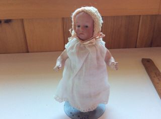 Sweet Antique Bisque Head Baby With Painted Eyes.