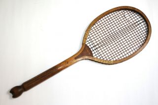 Vintage/antique Wooden Tennis Racket Fishtail Frank Bryan London,  C 1905 - 1910