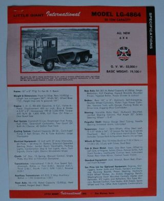International Little Giant Lg - 4864 1964 Dealer Sheet Brochure - English - Usa
