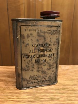 Vintage Standard Oil Indiana One Pound Can All Purpose Gear Lubricant No 90 Tin