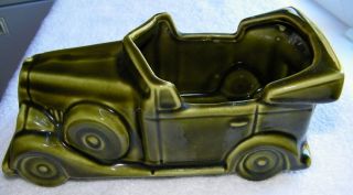 Vintage Mccoy Floraline Ceramic Pottery 532 Green Convertible Car Planter