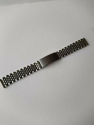 Beads Of Rice Vintage Gents 18mm Watch Bracelet Stainless Steel Long