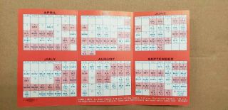 1971 Washington Senators MLB Tri - Fold Pocket Schedule.  Ted Williams 3