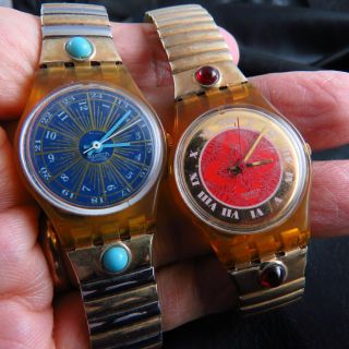 Two Swiss Swatch Special Dial Quartz Lady Watch