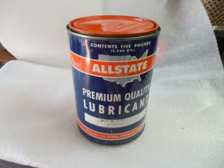 Vintage Allstate Premium Quality 5 Lbs Lubricant Can Cup Grease