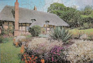 Vintage Wooden Jigsaw Puzzle.  " Half - Timbered House And Garden "