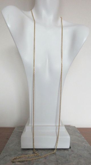 Vintage Monet Long Gold Tone Chain Necklace 56”