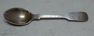 1909 Royal Alderney Militia Shooting Spoon T E Martin Channel Islands Silver