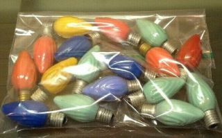 17 Vintage Christmas Lights Ge/mazda Swirl C - 9 C9 Ceramic Bulbs