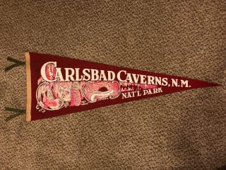29” Vintage 1960s Carlsbad Caverns National Park Pennant