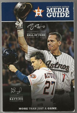 2015 Houston Astros Baseball Media Guide - Craig Biggio Hof Cover