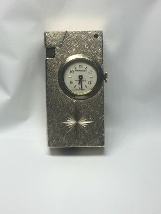 Vintage Marxman Precision Swiss Mastercraft Gold Tone Watch Lighter